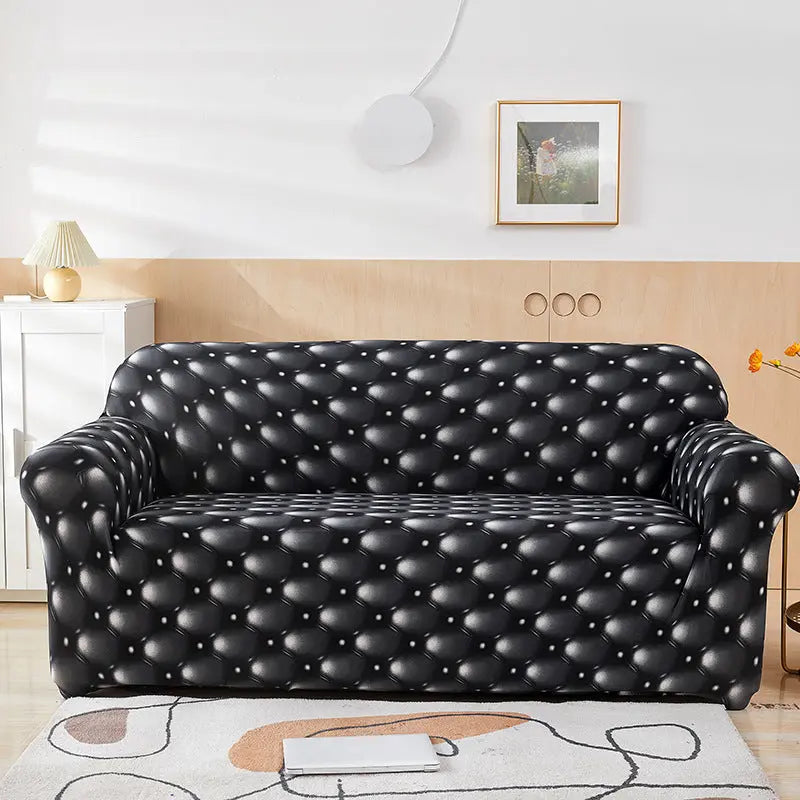 Housse de Canapé Imprimée ELASTIK 3D Black-Single Sofa