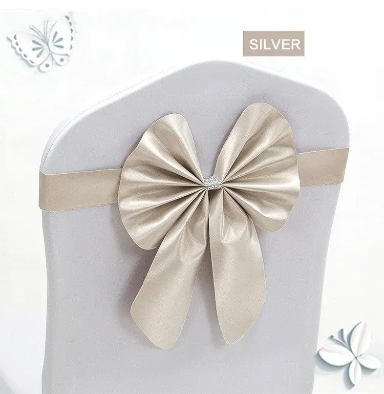 Housse de Chaise Mariage Élégante FLORINA Silver white
