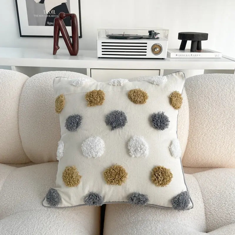 Housse de Coussin Bohème MELODIA Tufted Thread Ball-45 X45cm Pillow Cover