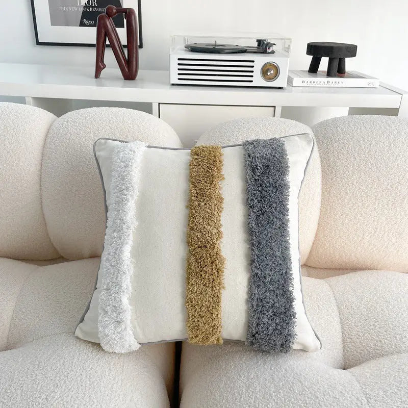 Housse de Coussin Bohème CHAMPIRO Tufted Vertical Bar-45 X45cm Pillow Cover