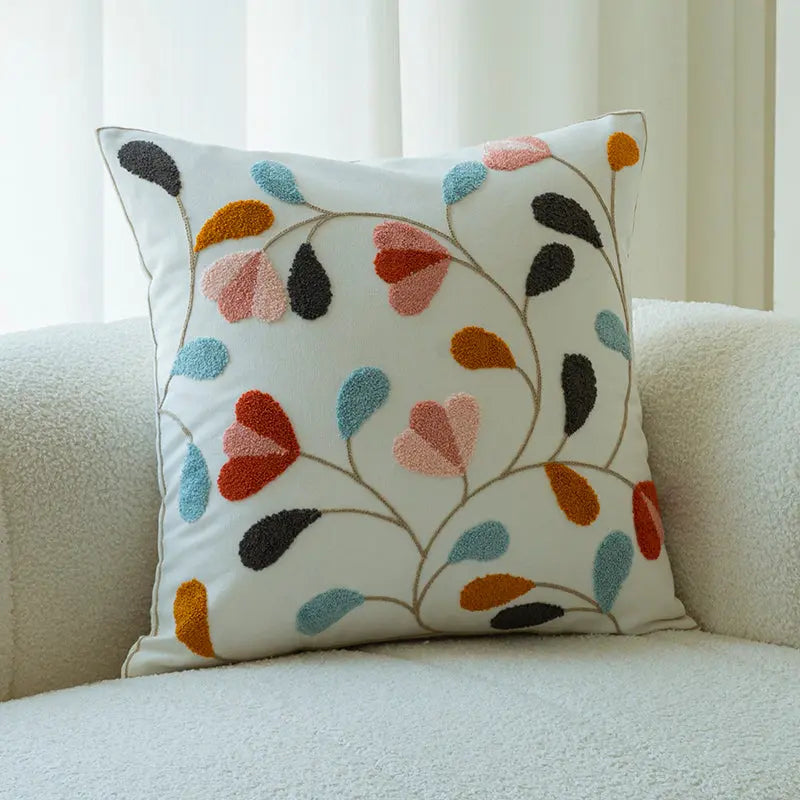 Housse de Coussin Brodée Avella Seven colored leaves-Pillow