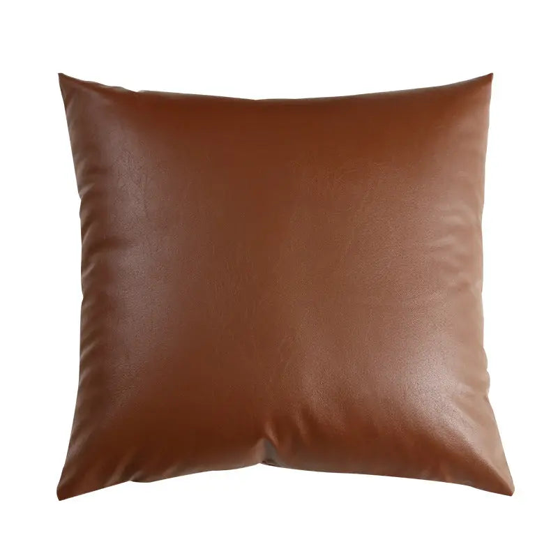 Housse de Coussin Cuir Moderne CILEX Coffee-50X50CM-Pillowcase
