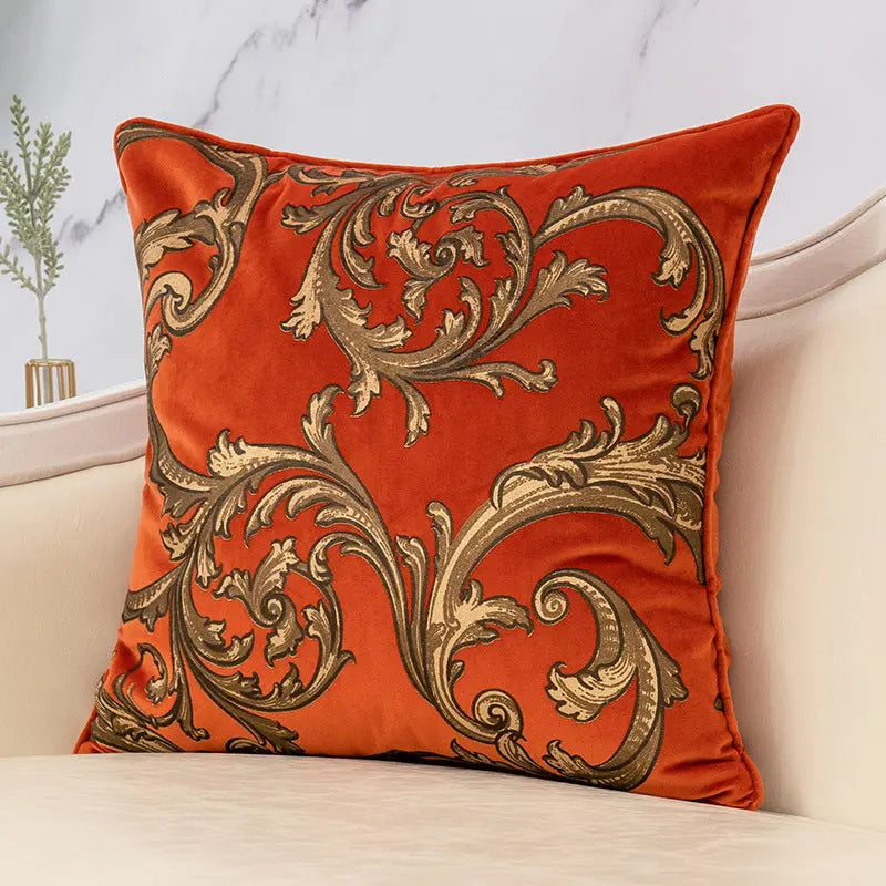 Housse de Coussin Imprimé FENGWU Phoenix Dance Orange-50X50cm pillow case