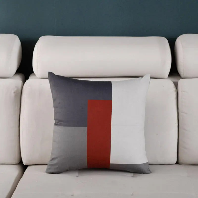 Housse de Coussin Luxe Design NORDIC Stitching red-45X45cm single pillowcase wit