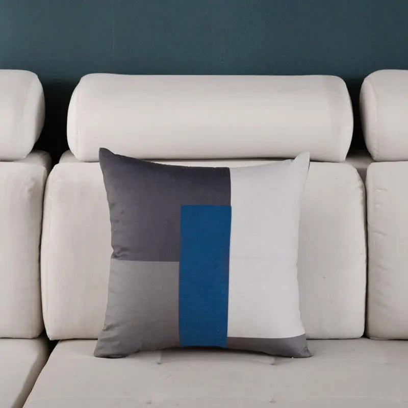 Housse de Coussin Luxe Design NORDIC Stitching blue-45X45cm single pillowcase wit