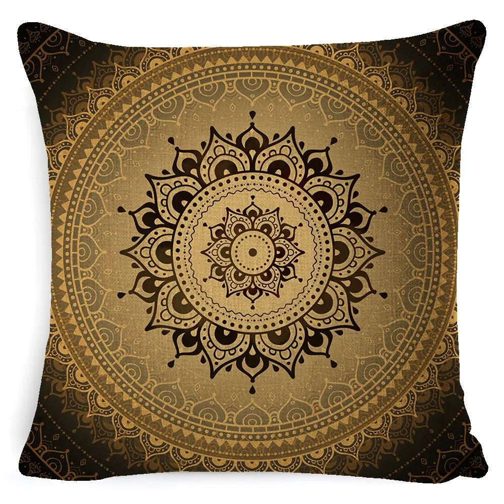 Housse de Coussin Mandala Rétro BOHO Style 1-45x 45 Pillowcase