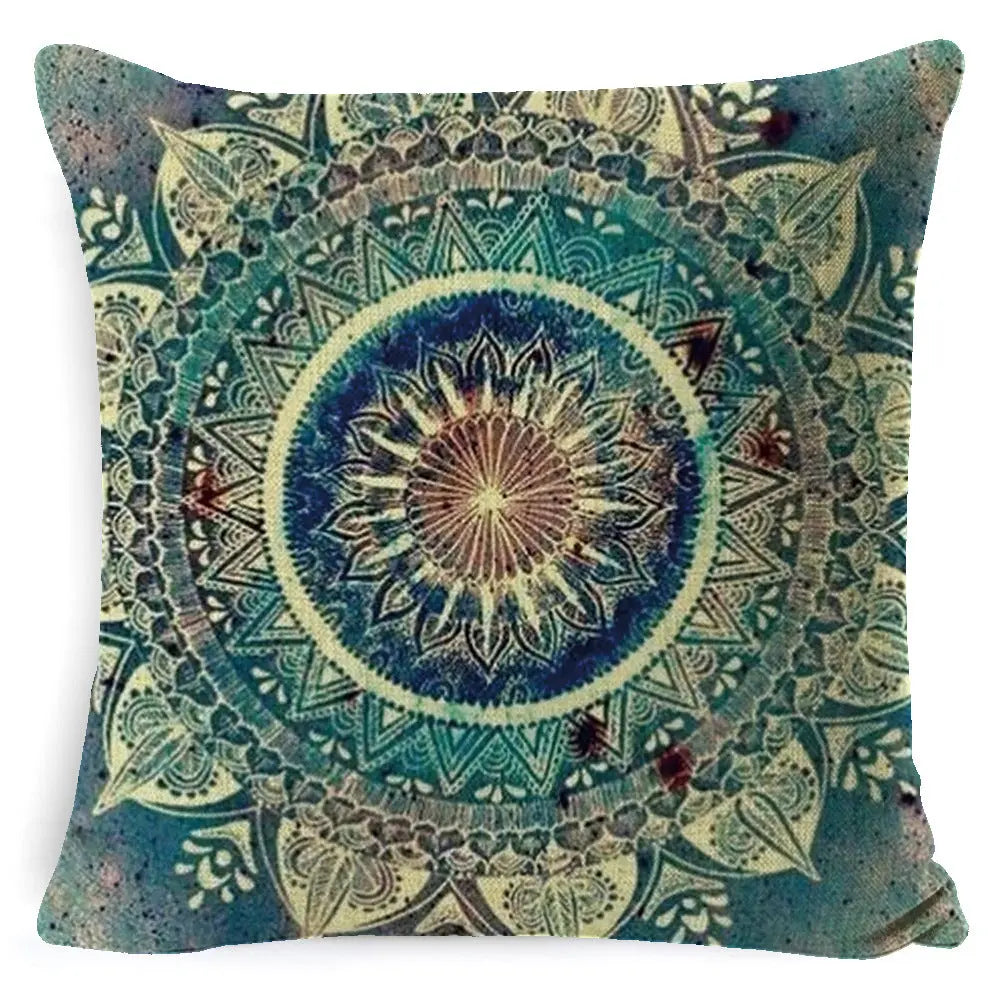 Housse de Coussin Mandala Rétro BOHO Style 3-45x45 Pillowcase Pillow Core