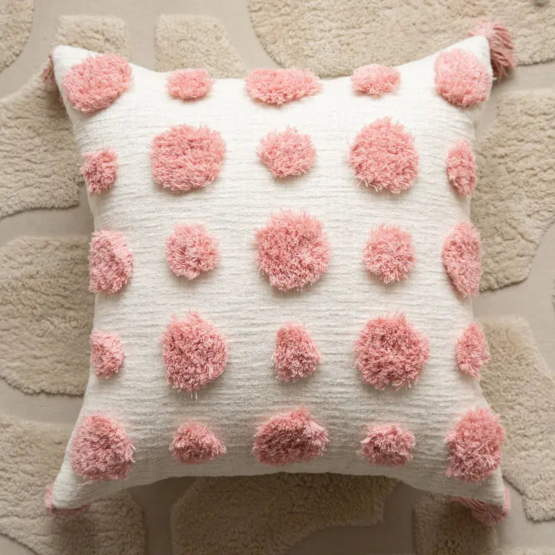 Housse de Coussin Modern Polka DOTLY Circle Tassel-45x45cm