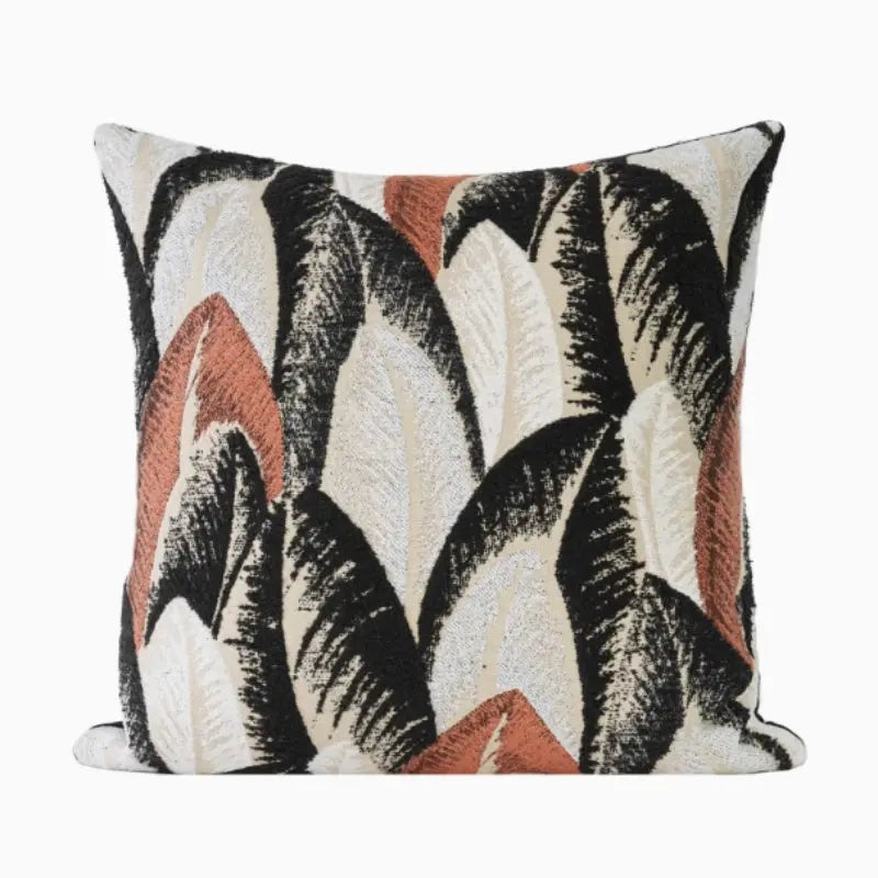 Housse de Coussin Moderne MILEO Orange And Black Leaves-Pillow