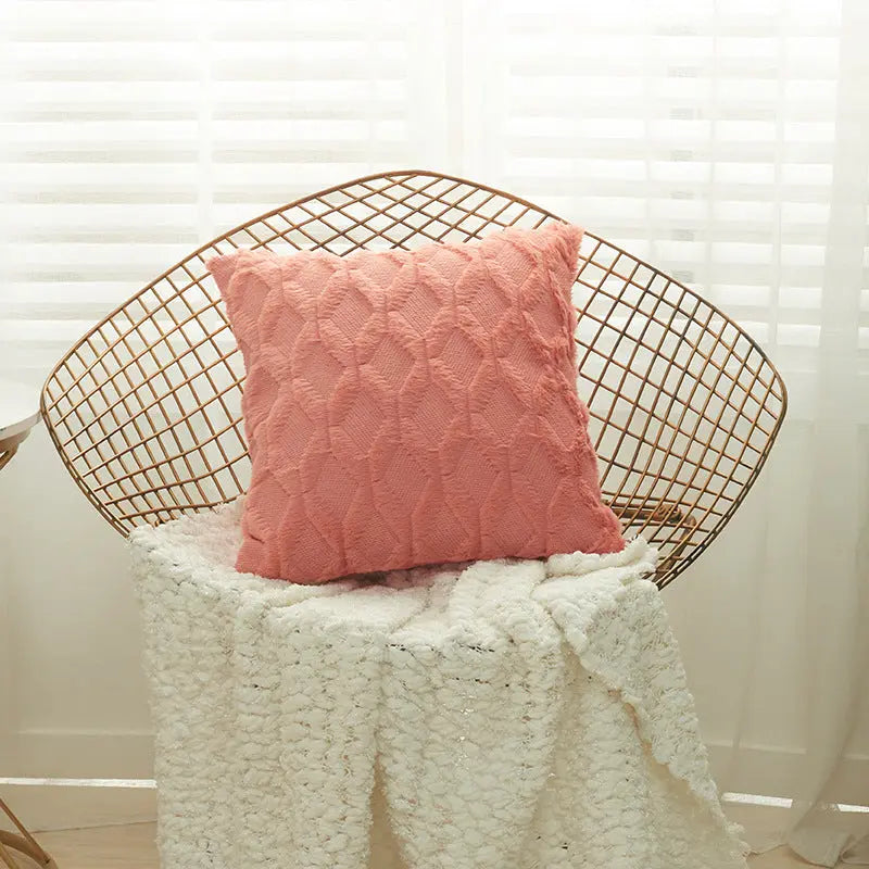 Housse de Coussin Moderne NALIO 45x45cm-Coral red-1PCS