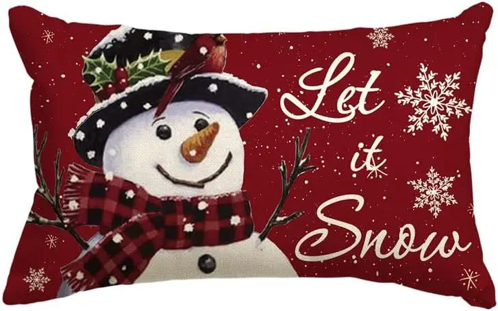 Housse de Coussin Noël Merrylin Letitsnow-30x50cm Printing Single Side