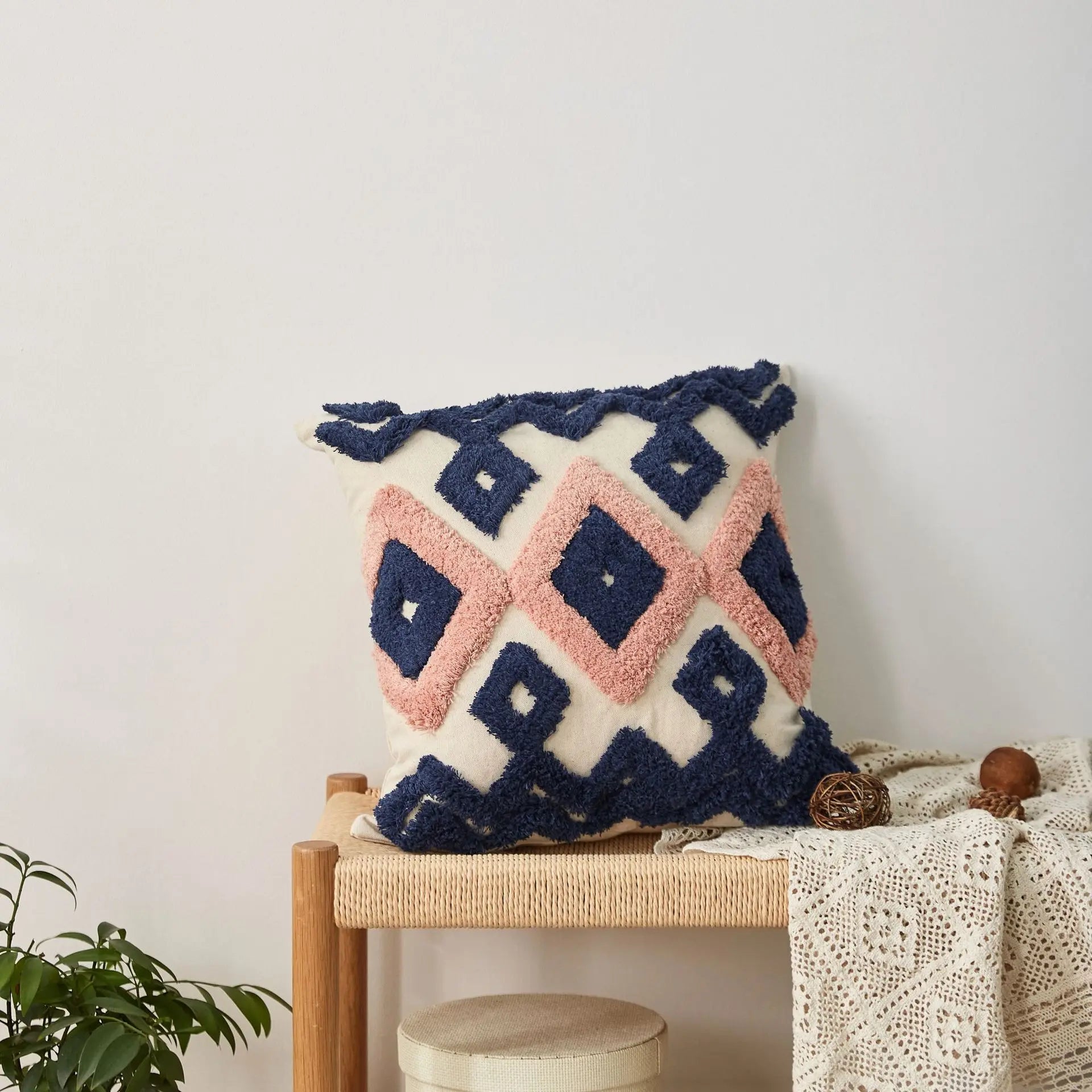 Housse de Coussin Nordic Rayures ARTHON Navy blue-Pillowcase core