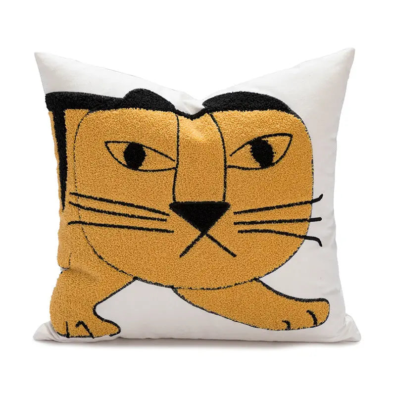 Housse de Coussin Tigre Embroidery PILO Tiger head-45x45cm