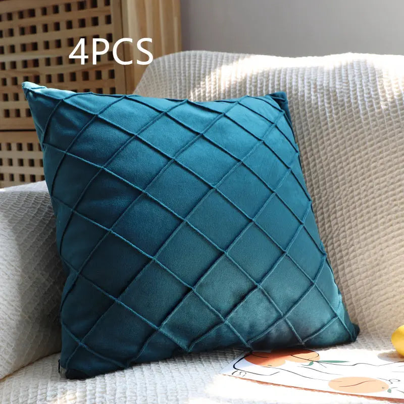 Housse de Coussin Velours ECLARA D14-50x50cm-4pcs