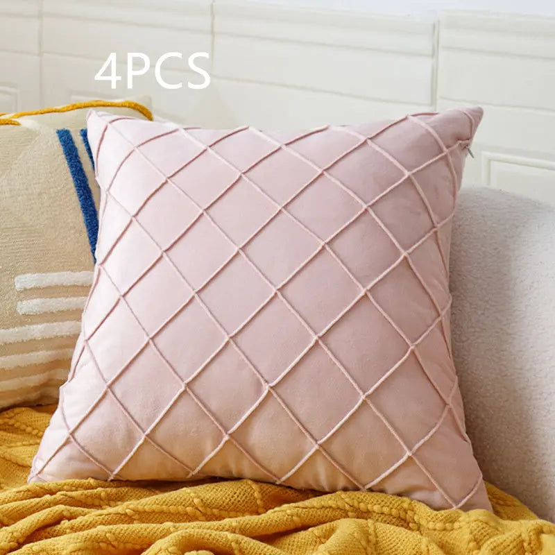 Housse de Coussin Velours ECLARA D26-45x45cm-4pcs