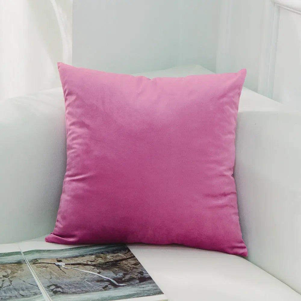 Housse de Coussin Velours EMALY 36Rose Red-30x50cm Without Core