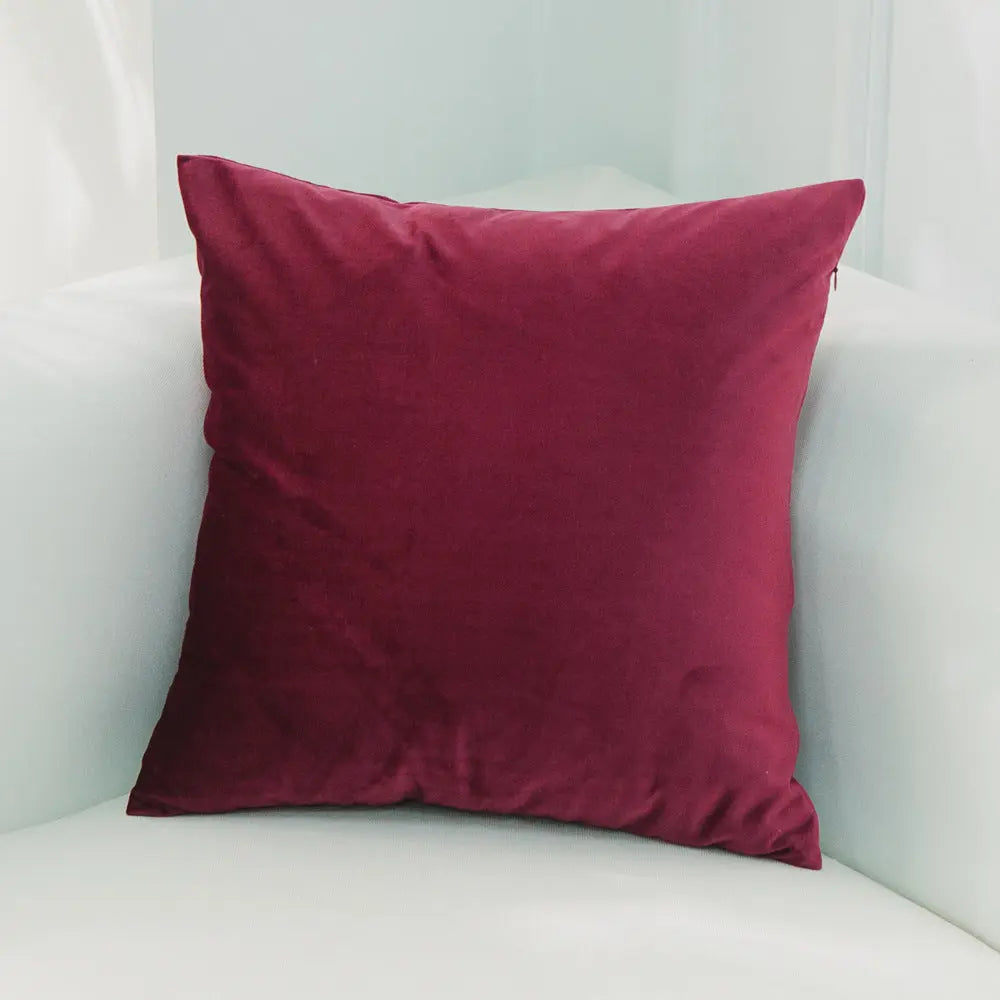 Housse de Coussin Velours EMALY 37Crimson-30x50cm Without Core