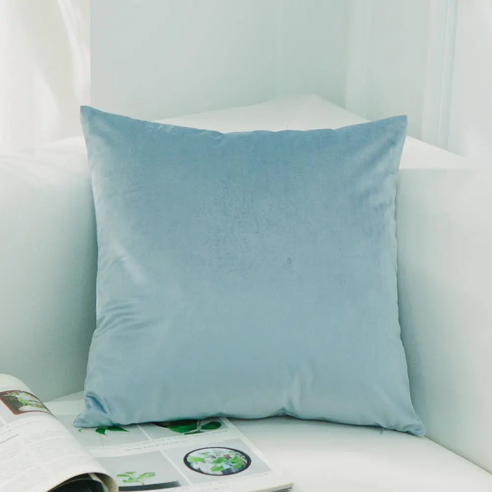 Housse de Coussin Velours EMALY 60Haze Blue-45x45cm Without Core