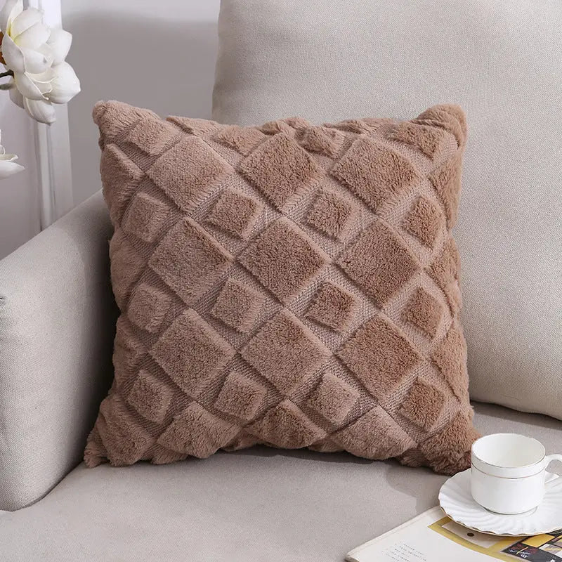 Housse de Coussin Velours Élégant NOORDY Brown Square-45x45CM Pillowcase