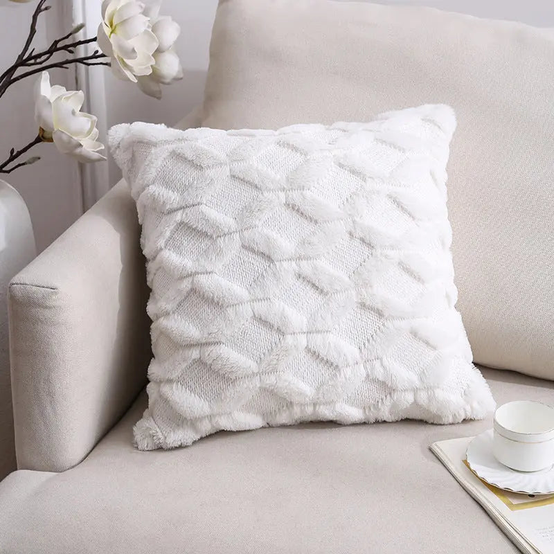 Housse de Coussin Velours Élégant NOORDY White Diamond Lattice-45x45CM Pillowcase