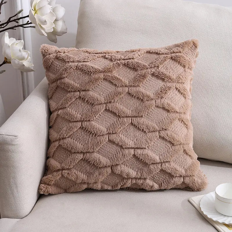 Housse de Coussin Velours Élégant NOORDY Brown Diamond Lattice-45x45cm With Core