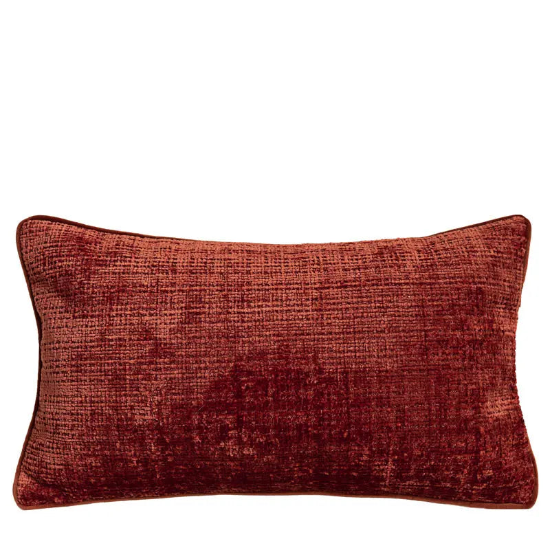 Housse de Coussin Velvet Carré LINARA Orange red waist pillow-With core