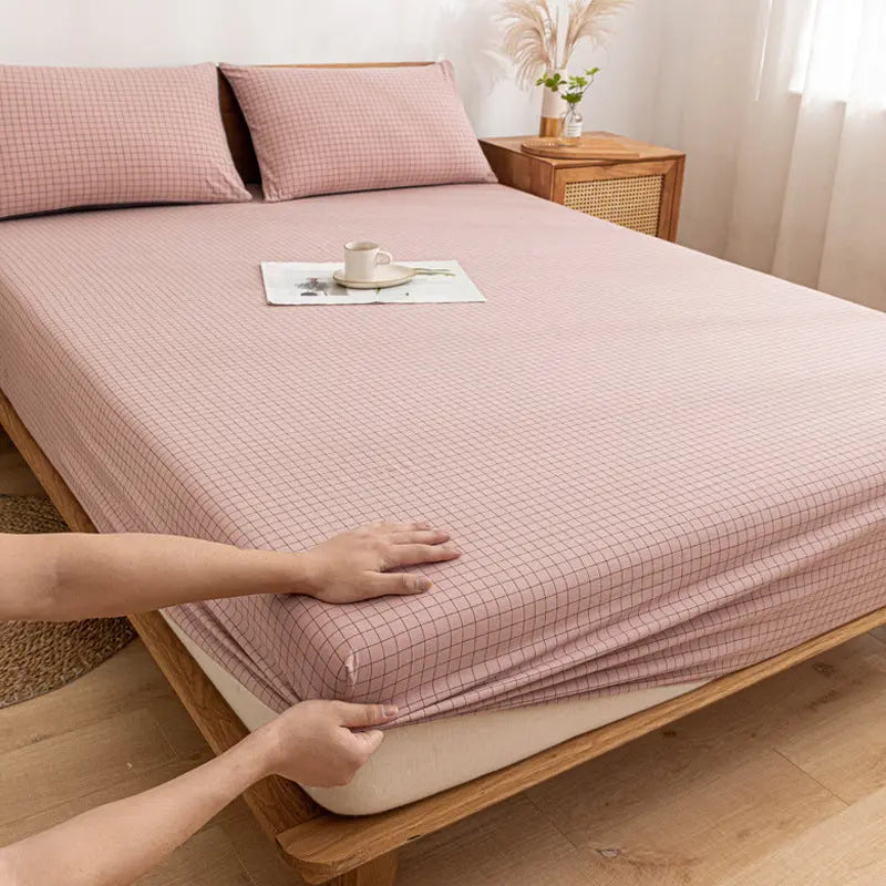 Housse de Matelas Coton Anti-Poussière PROTECTO Clove powder grid-120X200cm twopiece suit