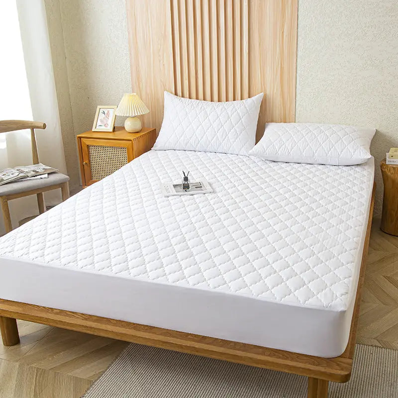 Housse de Matelas Imperméable QUILIA Diamond Lattice White-160x200 Add 30cm