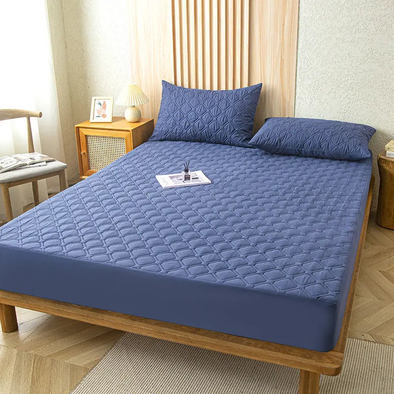 Housse de Matelas Imperméable QUILIA Navy Blue-120x200 Add 30cm