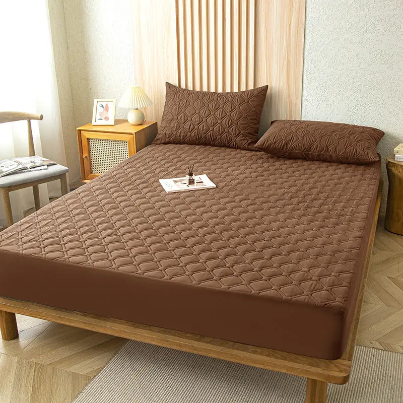 Housse de Matelas Imperméable QUILIA Dark Coffee-200x220 Add 30cm