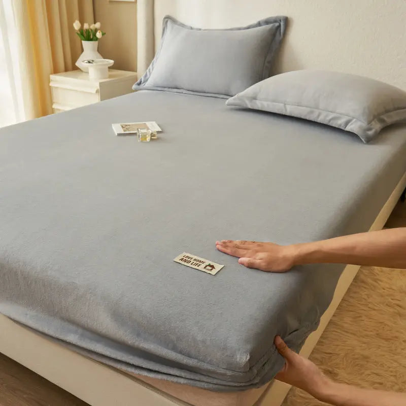Housse de Matelas Moderne MilkFLUX Milk Fiber Gray-150x200 cm Single Bed