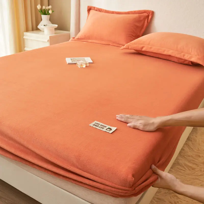 Housse de Matelas Moderne MilkFLUX Milk Fiber Orange-150x200 cm Single Bed