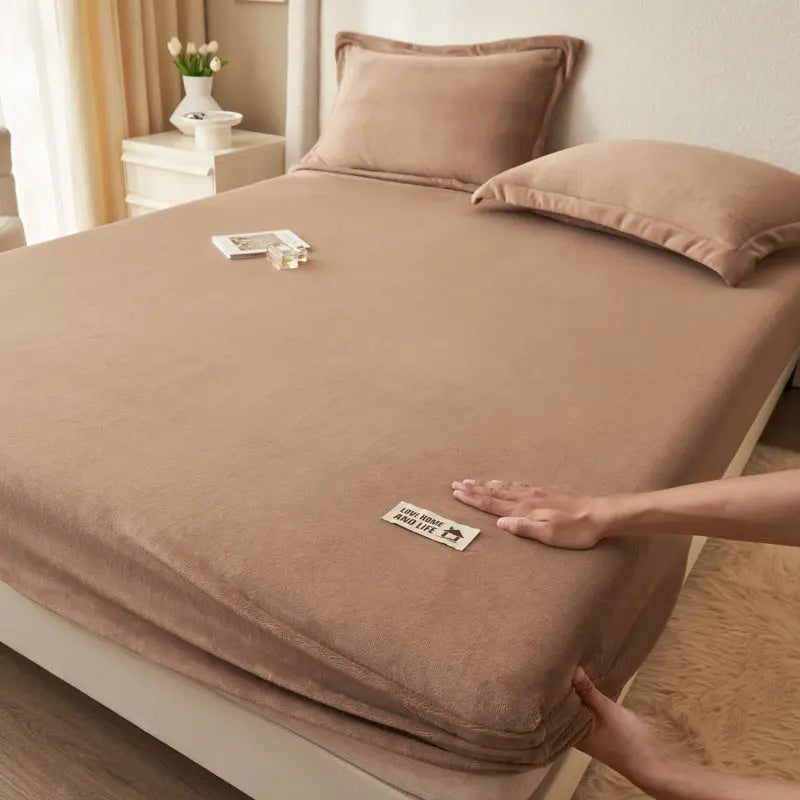 Housse de Matelas Moderne MilkFLUX Milk Fiber Coffee-150x200 cm Single Bed