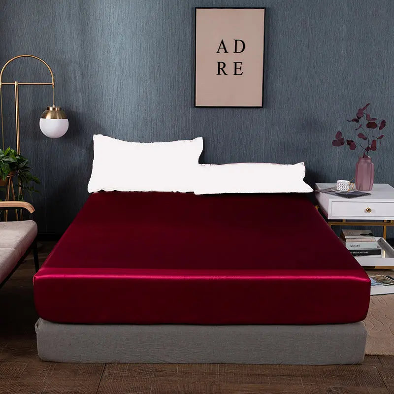 Housse de Matelas Moderne PROTEA Wine Red-Fitted sheet 120cmx200cm