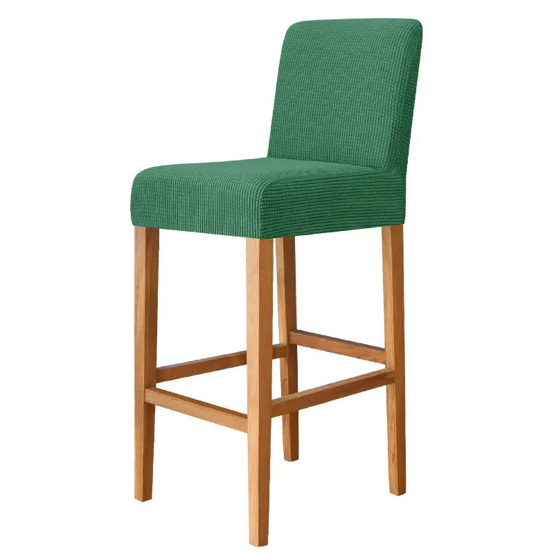 Housse de Tabouret Extensible FLANELLA 17 Dark Green-Bar Chair Cover Short Back