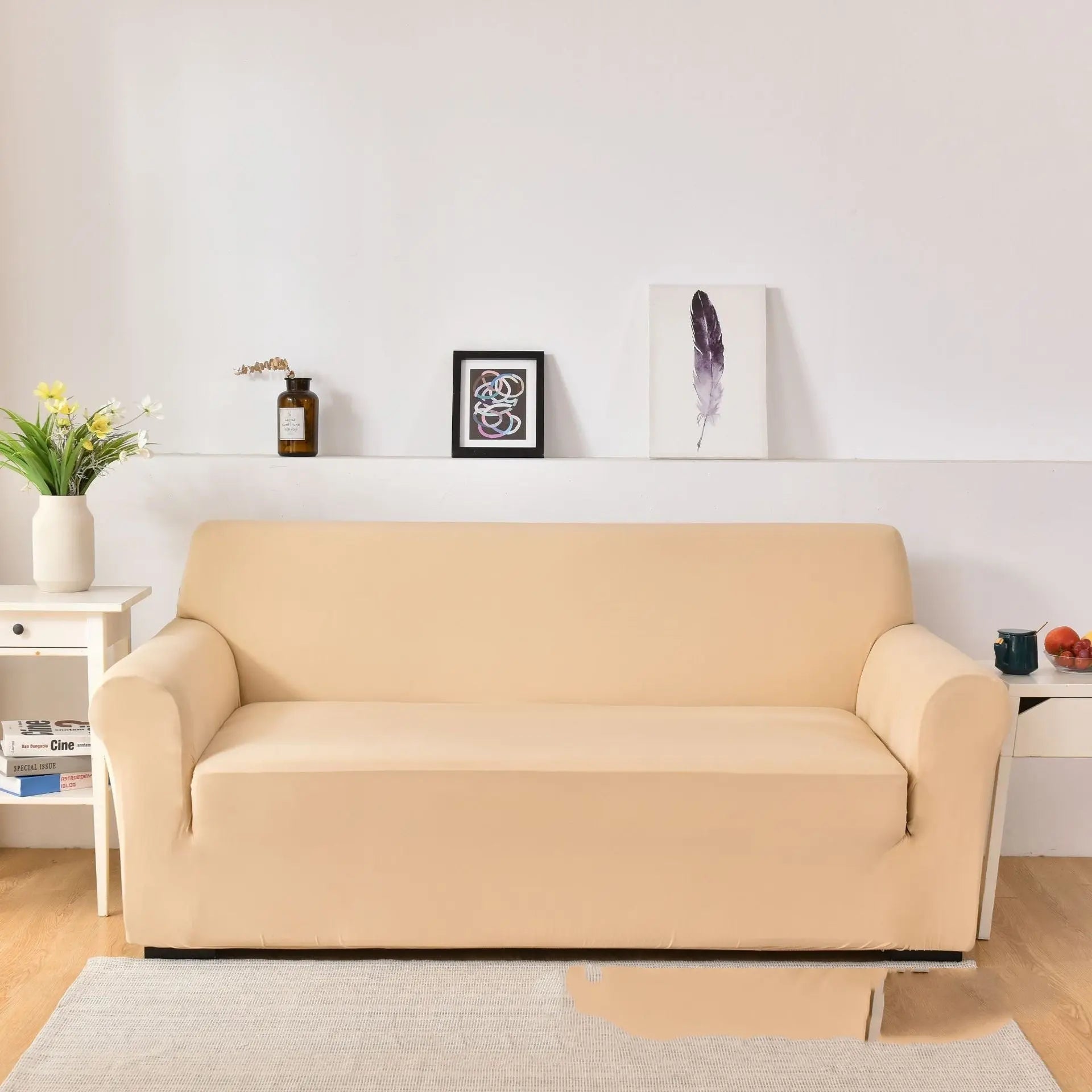 Housse de canapé Antidérapante LEONAX Beige-Four People