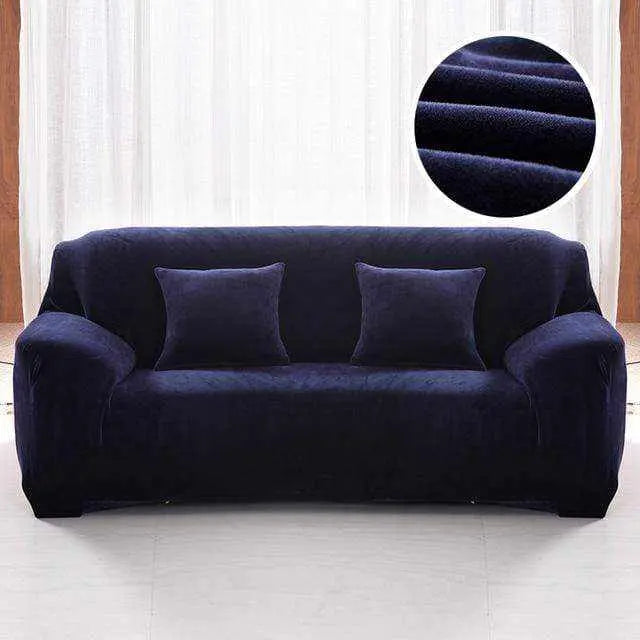 Housse canapé micro-velours VELOURS extensible 2 places - rendu luxueux intérieur