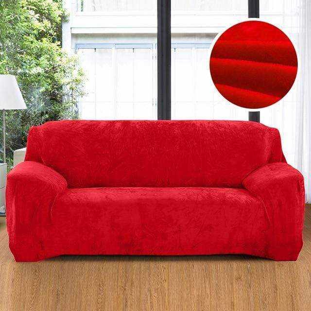 Installation housse canapé velours extensible VELOURS - pose facile en 5 minutes