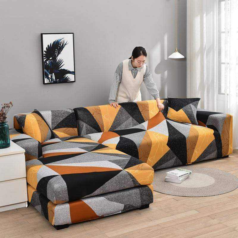 Housse de canapé d'angle élastique à couverture complète SOARISH - Housse De France