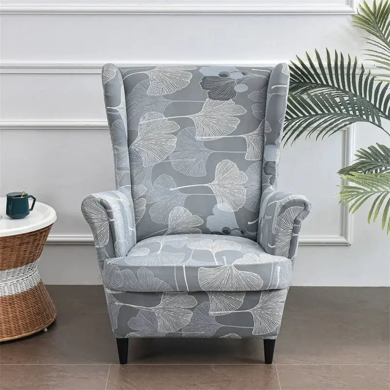 Housse de chaise à oreilles imprimées de fleurs, housse de fauteuil extensible en Spandex, moderne, amovible, pour canapé de détente, housse de protection pour meubles Housse de France
