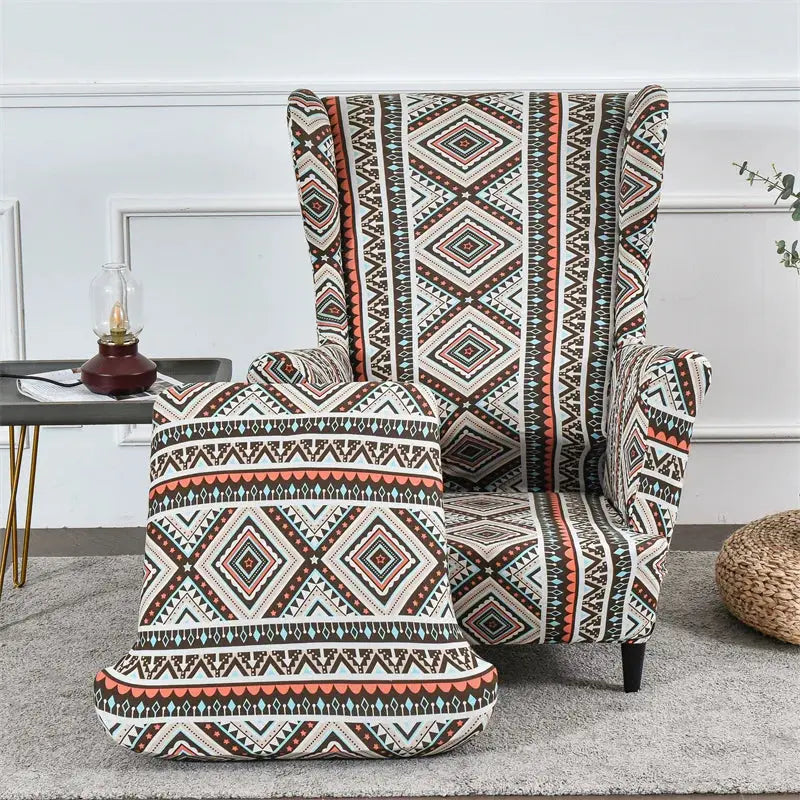 Housse de protection extensible pour fauteuil, fauteuil à ailes de plantes tropicales, en Spandex, style nordique, amovible, pour canapé Housse de France