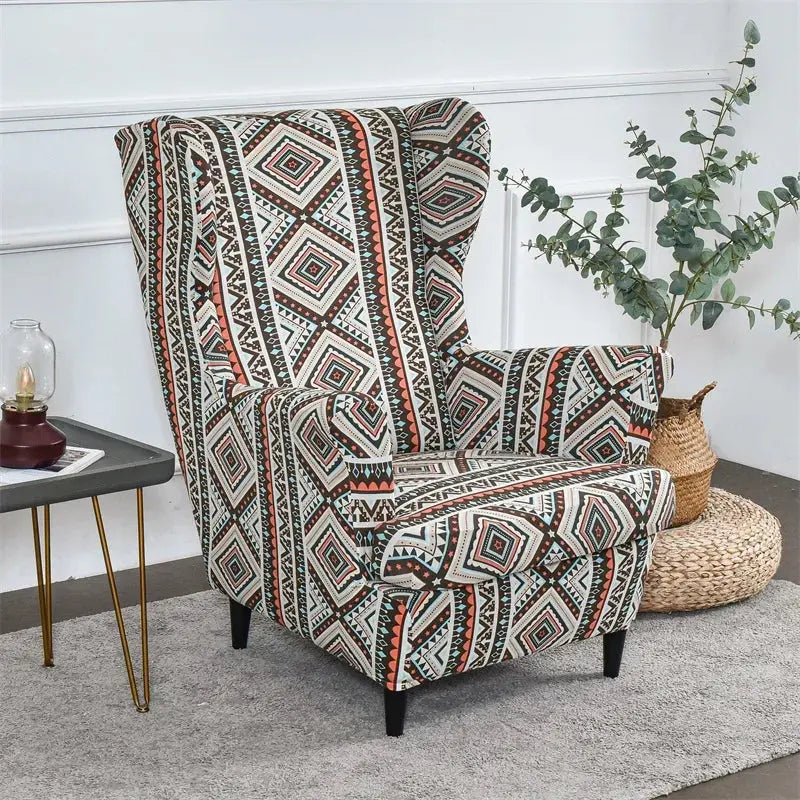 Housse de protection extensible pour fauteuil, fauteuil à ailes de plantes tropicales, en Spandex, style nordique, amovible, pour canapé Housse de France