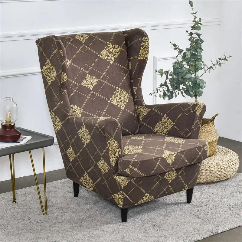 Housse de protection extensible pour fauteuil, fauteuil à ailes de plantes tropicales, en Spandex, style nordique, amovible, pour canapé Housse de France