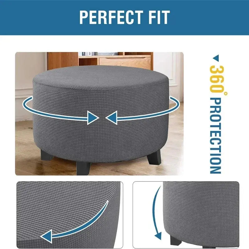 Housse de repose-pieds ronde en Spandex, 1 pièce, protection de repose-pieds élastique en polaire, housse de repose-pieds pour salon et maison Housse de France
