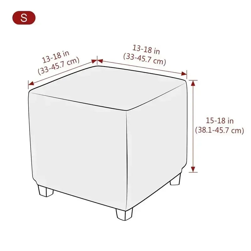 Housse de tabouret ottoman en Jacquard, couvre-pieds carrés élastiques, extensibles, Anti-poussière, tout compris, pour le salon Housse de France