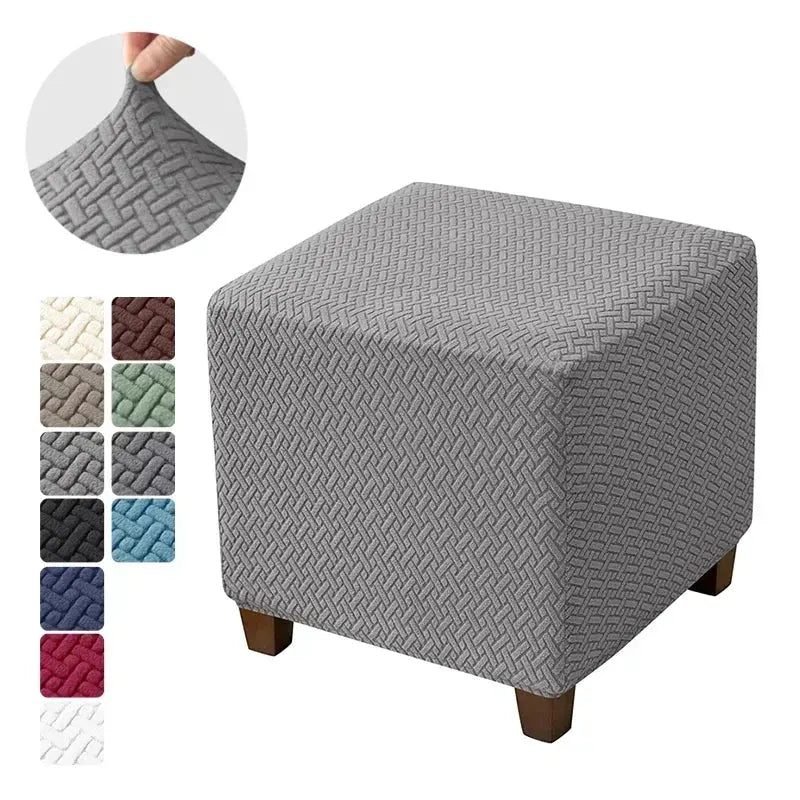 Housse de tabouret ottoman en Jacquard, couvre-pieds carrés élastiques, extensibles, Anti-poussière, tout compris, pour le salon Housse de France