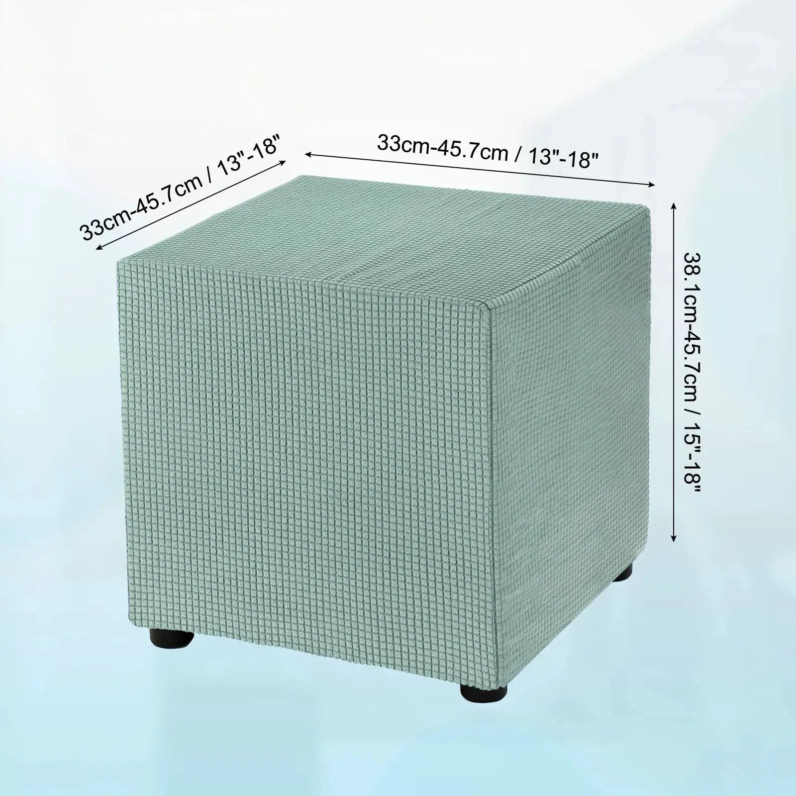Housse ottomane carrée 18x18x18 ", housse ottomane extensible, tabouret de pied élastique, protection repose-pieds pour salon et chambre à coucher Housse de France