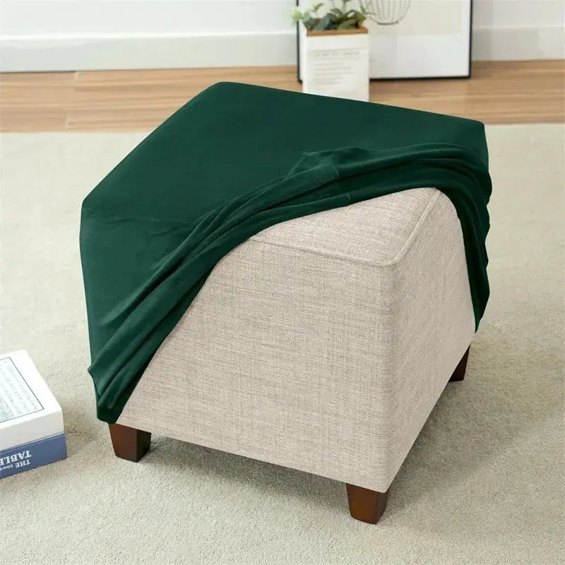 Housses de repose-pieds élastiques en velours doux, étui de protection de meubles, housses de tabouret pouf, maison de salon Housse de France