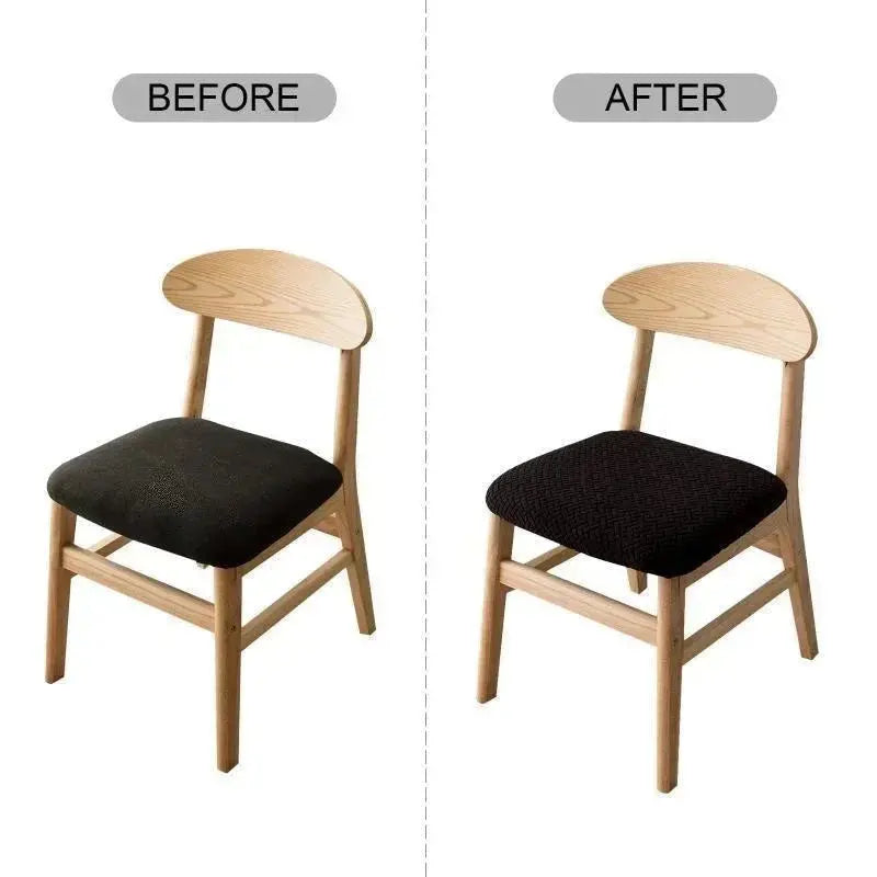 Housse d'assise chaise extensible JACQURA couleur beige - rendu salle à manger