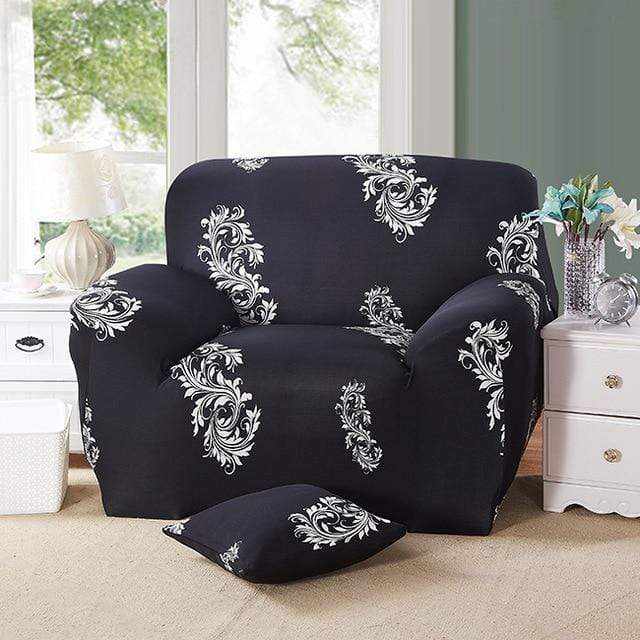 Housse canapé imprimée MAGIC SOFA en coton élastique, couleur et motif géométrique